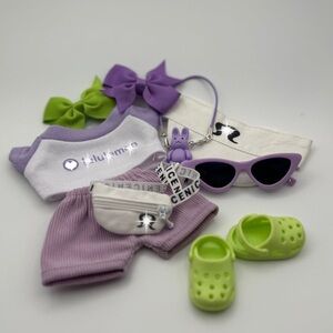 Labubu Purple and Green 9pc Outfit Set